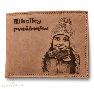 Kožená peněženka s fotkou - na šířku
